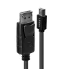 Lindy 41647 Mini DisplayPort to DisplayPort Cable, Male/Male, DP 1.2, 4K 4096x2160, Latched, 3 m, Black