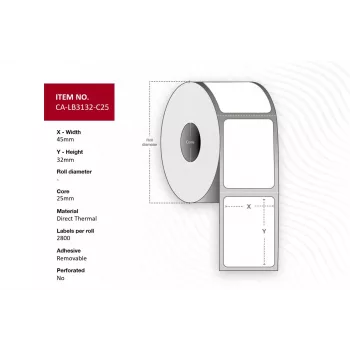 Capture CA-LB3132-C25 printer label