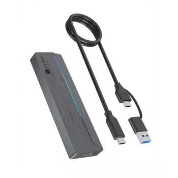 ICY BOX M.2 SATA/NVMe SSD Enclosure with USB 3.2 Gen 2 Type-C and RGB light