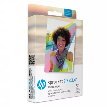 HP Sprocket Select/Plus Photo Paper HPIZL2X350, 2.3x3.4 inch (5.8 x 8.6 cm), 50 Sheets