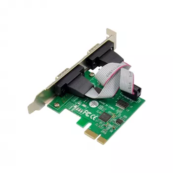 InLine gränssnittskort 2x seriell 9 pin PCIe PCI Express hane