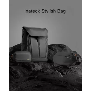 Axelremsväska Inateck LB03014 — unisex polyester 900D, dragkedja, 4 l, svart