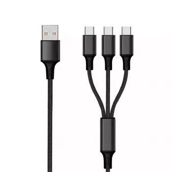 USB Cable 2GO 797156 1.5m USB B 3 x USB C Black