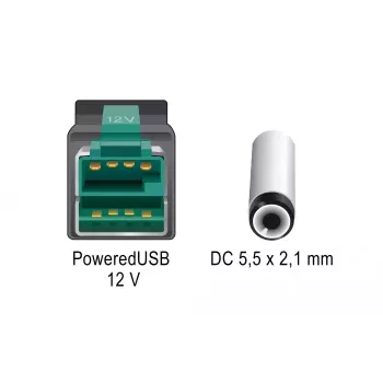 Power Cable DeLOCK 85497 1m PoweredUSB Black
