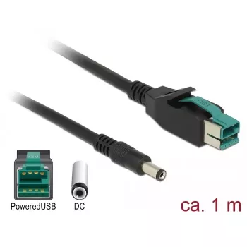 Power Cable DeLOCK 85497 1m PoweredUSB Black