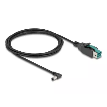 DeLOCK PoweredUSB cable male 12 V to DC 5.5 x 2.5 mm male angled 2 m