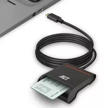 ACT extern USB-C-smartkortläsare för eID, svart