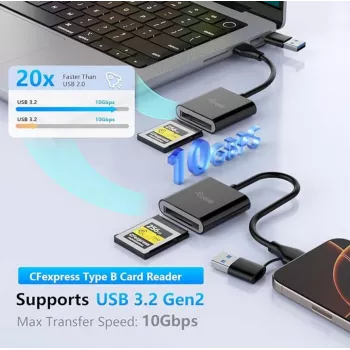 Kortläsare Equip 245461 USB 3.2 Gen 2 Type-C svart CFexpress 2.0