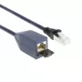 ACT blå 3 meter LSZH S/FTP CAT6A MPTL förlängningskabel med spärrhakeskydd och RJ45-kontakter
