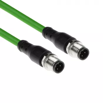 ACT Industrial 5,00 meter sensorkabel M12D 4-polig kontakt till M12D 4-polig kontakt, Superflex Xtreme TPE-kabel, skärmad