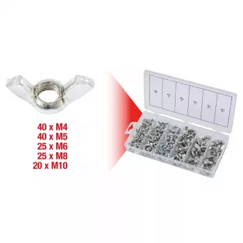 KS Tools 970.0470 Wing Nut Assortment, 150 pcs