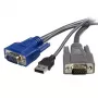 StarTech.com 1,8 m ultratunn USB-VGA-2-i-1-KVM-kabel, svart, VGA, USB A + VGA, hane/hane, 189 g