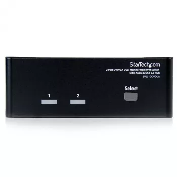 StarTech.com 2-port DVI VGA dual-monitor KVM-switch USB med ljud och USB 2.0-hubb