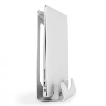 StarTech.com laptopställ – 2-i-1 laptop-resningsställ eller vertikalt ställ – idealiskt för ultrabooks & MacBook Pro/Air – ergonomisk vinklad notebookhållare för skrivbordet – silver, aluminium