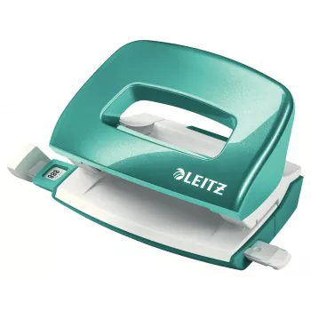 Leitz NeXXt hålslag WOW Mini 2-hål / 10 ark, 10 ark, turkos, grå, plast, 8 cm, 5,5 mm, A4