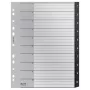 Leitz Recycle register, PP, extra brett, numeriskt register, polypropen (PP), svart, vit, stående, A4 Maxi, 160 g/m²