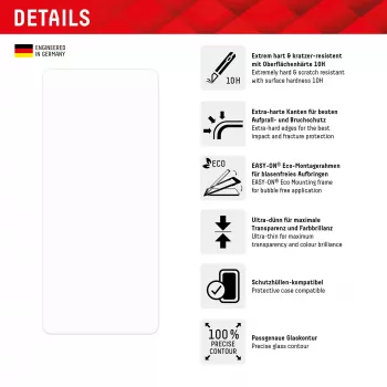 Displex Screen Protector + Case for Google Pixel 8 Pro, Eco Mounting Frame, scratch resistant