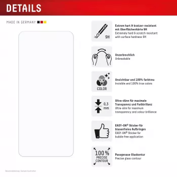 e.v.i. DISPLEX Smart Glass for Xiaomi Redmi 15C — tempered screen protector, model 02198