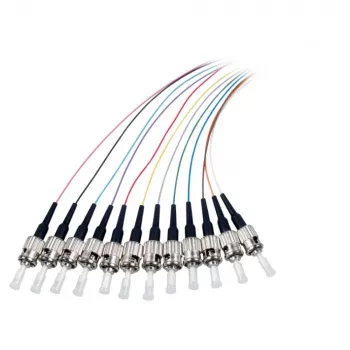 EFB Elektronik O3305.2 Fibre Pigtail ST 50/125 µm OM3, 12-Colour Set, 2 m
