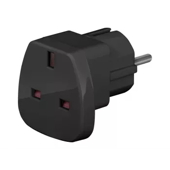 Wentronic Goobay reseadapter, svart - UK-kontakt > typ F (typ F, CEE 7/7) (94271)
