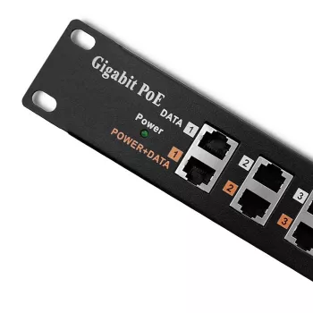 Patchpanel QOLTEC 54478 12 portar PoE svart