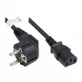 Nätkabel skyddskontakt typ E+F (CEE 7/7, vinklad) till C13 (rak), svart, 1,00 mm², 5 m, Good Connections® (P0130-S050)
