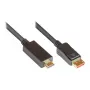 Anslutningskabel DisplayPort 1.4 till HDMI 2.0, 4K @60Hz, guldkontakter, OFC, svart, 2 m, Good Connections® (DP14-HDMI)