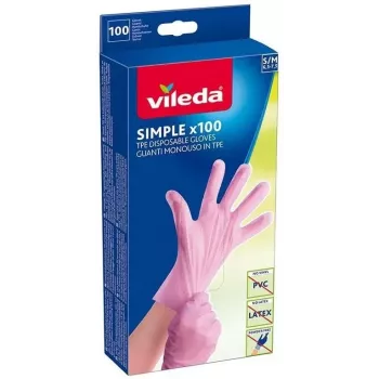 Engångshandskar i latex VILEDA Multi Latex 100, beige, storlek S/M, 100 st
