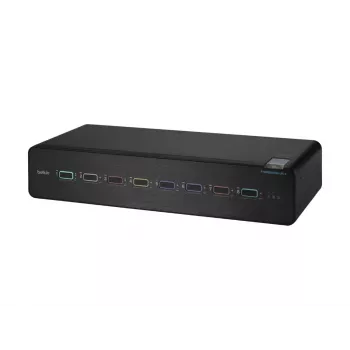 KVM-switch Belkin F1DN208KVM-UN-4 – 8-portars dual-head HDMI/DisplayPort, USB-tangentbord och -mus, 4K@60Hz, rackmontering, svart