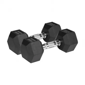 Gummiklädda gjutjärnshantlar HEX 2x9 kg REBEL ACTIVE