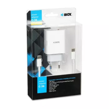 Inomhusladdare iBox C-36 universal vit USB-snabbladdning