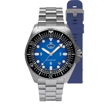 Ruhla 1929 NVA Kommando 4960M-3 SET Automatic Watch 40mm Black Dial Leather & NATO Strap