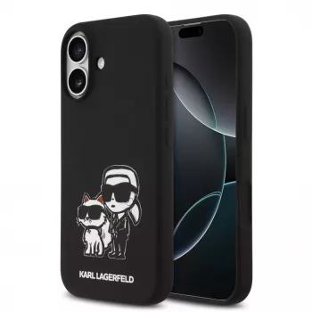 Karl Lagerfeld Apple iPhone 17 Liquid Silicone K&CH Sketch MagSafe Case Black
