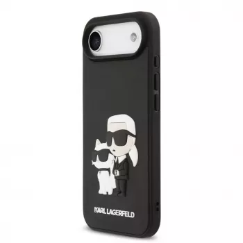 Karl Lagerfeld 3D Rubber Karl and Choupette Case for iPhone Air, Black