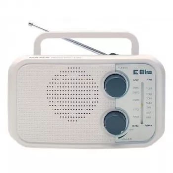 Radio Eltra DANA vit – bärbar analogradio, kompakt bordsdesign