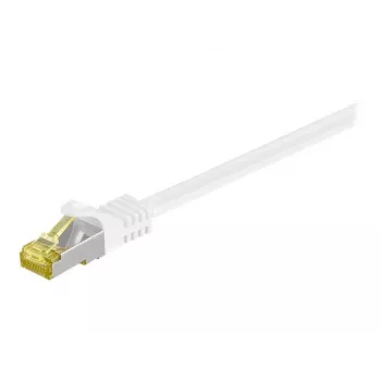 Wentronic Goobay Cat.7 råpatchkabel, S/FTP (PiMF), vit, 0,25 m – LSZH halogenfri, koppar, RJ45-kontakt (91089)