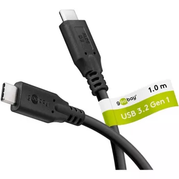 Goobay USB-C-kabel, USB 3.2, 60 W, 5 Gbit/s, Power Delivery, 1 m (1 m, USB 3.2 Gen 1, 60W), USB-kabel