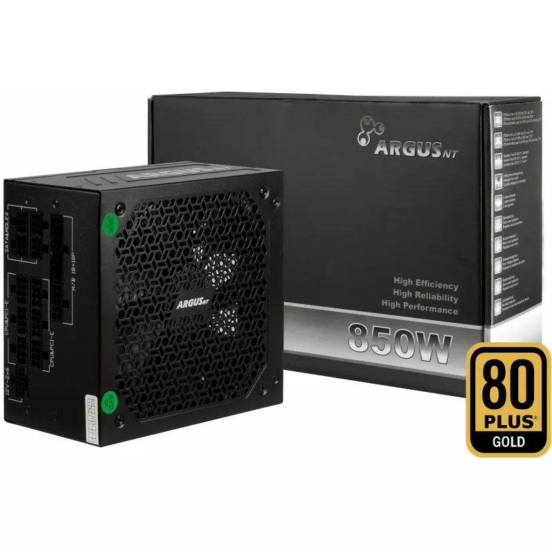 Inter-Tech HA-850BA4 nätaggregat, 850W, kabelhantering
