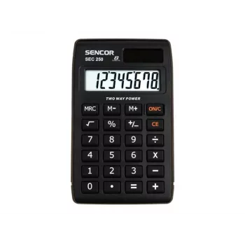SENCOR SEC 250 miniräknare, 8-siffrig LCD, dual-power