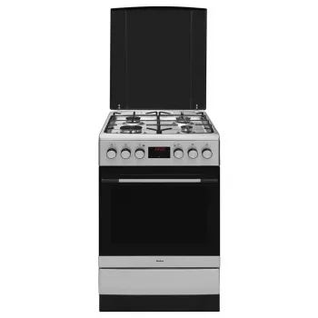 Amica 57GEH2.33HZpTaXx gas-el-fristående spis, 4 brännare, 62-l ugn, varmluft, 50 cm, inox