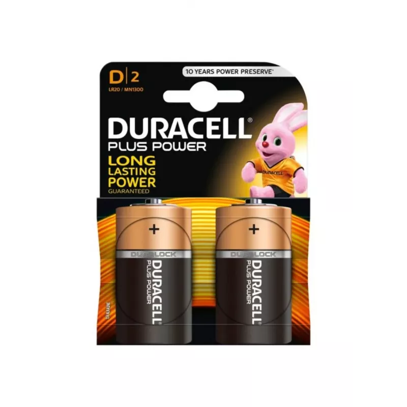 Duracell Basic D (R20) batteri – 2-pack, primära zink-kolceller