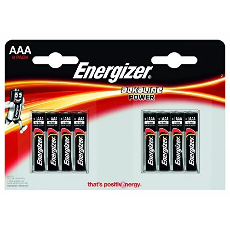 Alkaliska AAA-batterier Energizer E92 — 8-pack blister