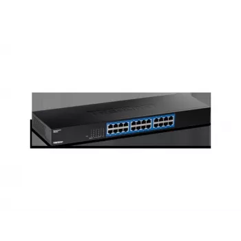 TRENDnet 24-portars Gigabit-switch, TEG-S25, 24 x Gigabit RJ-45-portar, 48 Gbit/s switchkapacitet, fläktlös design, metallhölje, intern strömförsörjning