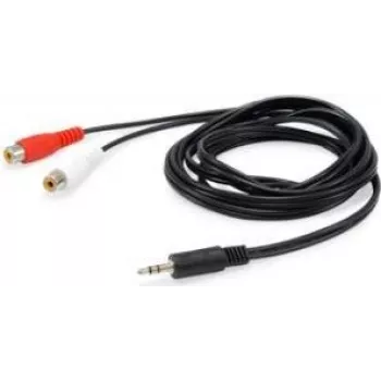 Equip 147093 ljudkabel, 2 x RCA-hona till 3,5 mm-hane, 2,5 m, svart