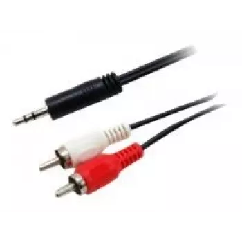 Equip 3,5 mm hane till 2xRCA hane stereo ljudkabel, 2,5m, 3,5 mm, hane, 2 x RCA, hane, 2,5 m, svart