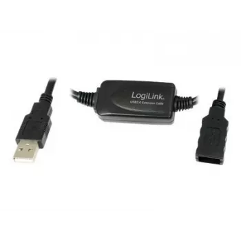 LogiLink UA0143 USB-kabel USB 2.0 USB-A-hane till hona 10,00 m svart