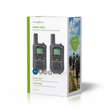 Nedis Walkie-talkie-set WLTK0500BK 5 km räckvidd 8 kanaler PMR446