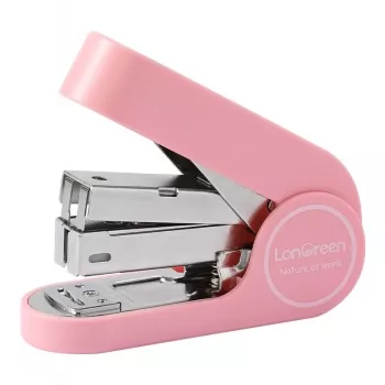 Deli LonGreen EM416 rosa häftapparat upp till 25 blad