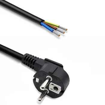 QOLTEC strömkabel SCHUKO CEE vinkelkontakt Cu avskalad 1,5m svart