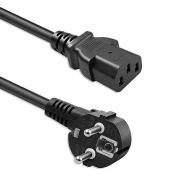 QOLTEC strömkabel SCHUKO CEE vinkelkontakt IEC C13 2m svart